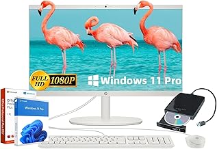 2025 All-in-One Desktop Computer - Intel Celeron J4025 Processor • 21.5'' FHD Display • Free External CD/DVD Drive • Microsoft Office Lifetime • 32GB RAM • 1TB SSD • Wi-Fi 6 • Win 11 Pro • White