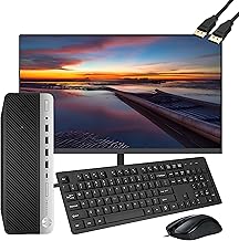 HP ProDesk 600 G3 SFF Desktop Computer with 21.5"" FHD Monitor, Intel Quad Core i5-6500, 16GB DDR4 RAM, 256GB SSD, Type-C, DisplayPort, Keyboard & Mouse, WiFi, BT, Windows 10 Pro (Renewed), Black