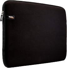 Amazon Basics 17.3-inch Laptop Sleeve, Protective Case with Zipper - Black