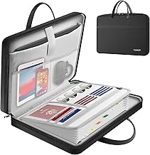 Laptop Bag,15.6 Inch Laptop Case with 13 Pockets Accordion File Organizer,Durable & Water-Repellent Fabric Computer Bag Compatible for Lenovo, HP, Dell, MacBook,Gifts for Women Men
