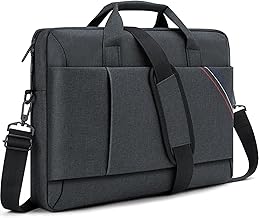 15 15.6 16 Inch Laptop Bag Briefcase Computer Shoulder Messenger Bag for Men Carrying Case Compatible with Dell HP Thinkpad Chromebook Notebook Gaming Laptop, Black Grey