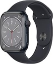 Apple Watch Series 8 [GPS, 45mm] - Midnight Aluminum Case with Midnight Sport Band, S/M (Renewed)